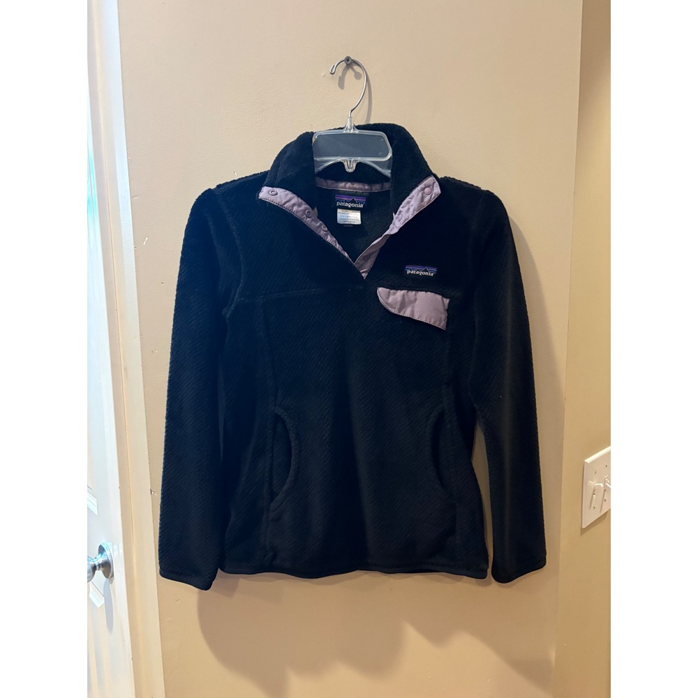 Patagonia Womens Re-Tool Snap-T Fleece Pullover Black Lilac XS 25442SP15